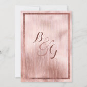 ピンクエレガントのバラの金ゴールドブラシストロークの変更日付 招待状 (裏面)