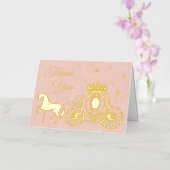 ピンクエレガントのバラの馬のキャリッジ写真ありがとう 箔グリーティングカード (蘭)