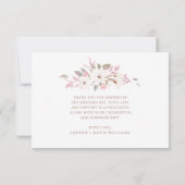 ピンクエレガントのバラズフローラ結婚の感謝 サンキューカード (裏面)