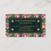 ピンクエレガントのバラフェイクステンドグラス 名刺 (裏面)