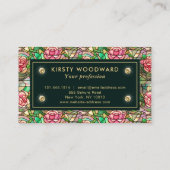 ピンクエレガントのバラフェイクステンドグラス 名刺 (裏面)