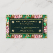 ピンクエレガントのバラフェイクステンドグラス 名刺 (裏面)