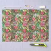 ピンクエレガントのバラフェイクステンドグラス 薄葉紙 (クラフト)