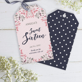 ピンクエレガントのバラフローラスウィート16 ギフトタグ
