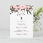 ピンクエレガントのバラフローラ結婚の座席表 招待状 (スタンド正面)