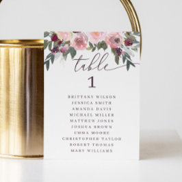 ピンクエレガントのバラフローラ結婚の座席表 招待状