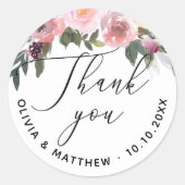 ピンクエレガントのバラフローラ結婚ス感謝していト ラウンドシール (正面)