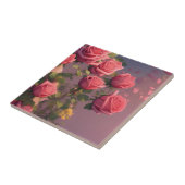 ピンクエレガントのバラフローラ装飾品 タイル (側面)