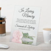 ピンクエレガントのバラ愛の思い出結婚の記念碑 台座サイン (インサイチュ)