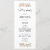 ピンクエレガントのバラ書道結婚の プログラム (裏面)