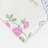 ピンクエレガントのバラ水彩花模様 | フリースブランケット (角)