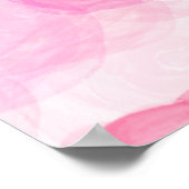 ピンクエレガントのバラ水彩花模様 | ポスター (角)