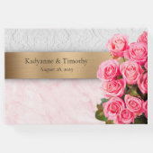 ピンクエレガントのバラ結婚ズ ゲストブック (裏面)