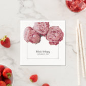 ピンクエレガントのバラ結婚ズ スタンダードカクテルナプキン (インサイチュ)