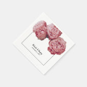 ピンクエレガントのバラ結婚ズ スタンダードカクテルナプキン (角)