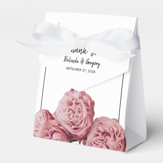 ピンクエレガントのバラ結婚ズ フェイバーボックス (正面サイド)