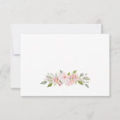 ピンクエレガントのバラ結婚ズ 出欠カード (裏面)