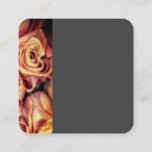 ピンクエレガントのバラ花屋またはフローラデザイナー スクエア名刺 (裏面)