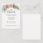 ピンクエレガントのバラ赤い果実の緑結婚色 エンクロージャーカード (正面/裏面)