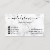 ピンクエレガントのバラ金ゴールドはさみ美容師 名刺 (裏面)