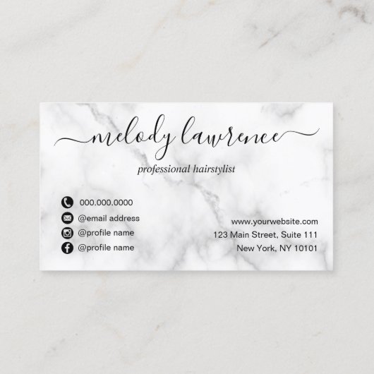 ピンクエレガントのバラ金ゴールドはさみ美容師 名刺 (裏面)