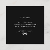 ピンクエレガントのバラ金ゴールド黒はさみヘアリスト スクエア名刺 (裏面)