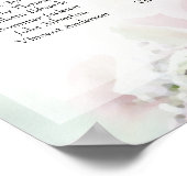 ピンクエレガントのバラ12テーブル結婚のシーティングチャート ポスター (角)