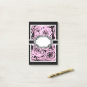 ピンクエレガントのバラ ポストイット (デスク上)