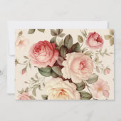 ピンクエレガントのバラ – 名前/モノグラムの追加 ノートカード (裏面)