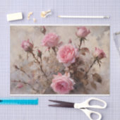 ピンクエレガントのバラ 薄葉紙 (クラフト)