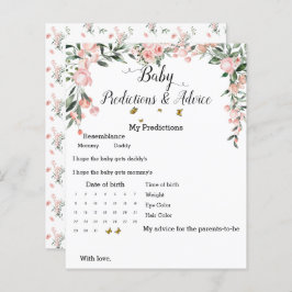 ピンクエレガントのバラ&蝶ベビーシャワーゲーム