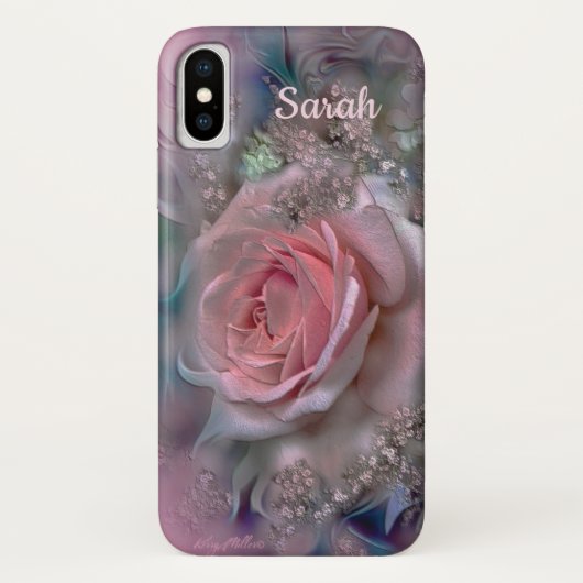 ピンクエレガントのバラ Case-Mate iPhoneケース (裏面)