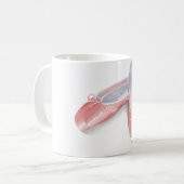 ピンクエレガントのバレエのフラッツ可愛いガーリーダンスシューズ コーヒーマグカップ (正面左)