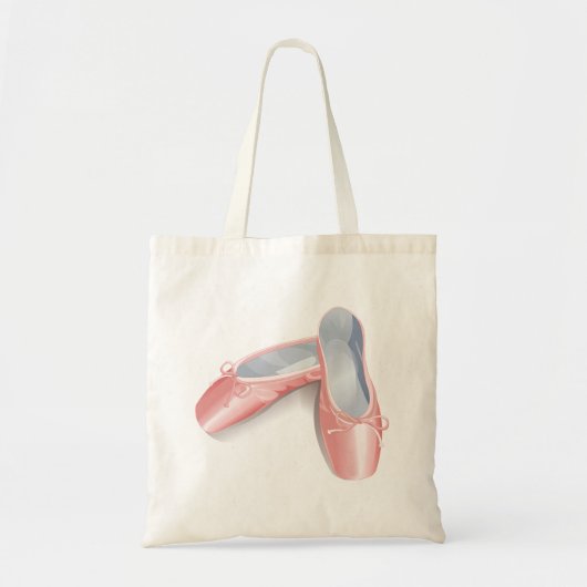 ピンクエレガントのバレエのフラッツ可愛いガーリーダンスシューズ トートバッグ (正面)