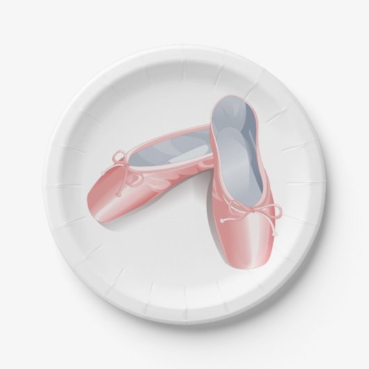 ピンクエレガントのバレエのフラッツ可愛いガーリーダンスシューズ ペーパープレート (正面)