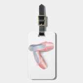 ピンクエレガントのバレエのフラッツ可愛いガーリーダンスシューズ ラゲッジタグ (正面縦)