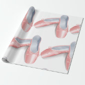 ピンクエレガントのバレエのフラッツ可愛いガーリーダンスシューズ ラッピングペーパー (アンロールド)