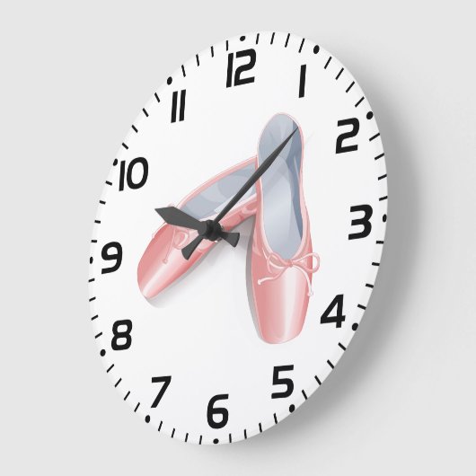 ピンクエレガントのバレエのフラッツ可愛いガーリーダンスシューズ ラージ壁時計 (傾斜)