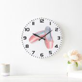 ピンクエレガントのバレエのフラッツ可愛いガーリーダンスシューズ ラージ壁時計