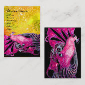 ピンクエレガントのピーコックジュエルの金ゴールドきらめき 名刺 (正面/裏面)