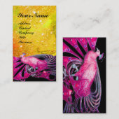 ピンクエレガントのピーコックジュエルの金ゴールドきらめき 名刺 (正面/裏面)