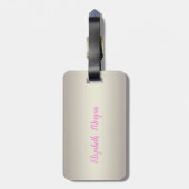 ピンクエレガントのフラミゴ – 光沢のあるフォイルのコンフェッティダイヤモンド ラゲッジタグ (裏面縦)