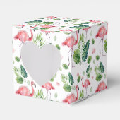 ピンクエレガントのフラミンゴの熱帯葉のパターン フェイバーボックス (正面サイド)