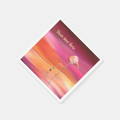 ピンクエレガントのフラミンゴサーレアルパステルがパーソナライズ スタンダードカクテルナプキン (角)