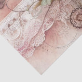 ピンクエレガントのフローラとレースのヴィンテージの切り離 薄葉紙 (詳細)