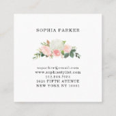 ピンクエレガントのフローラと金ゴールドのフェイク赤面 スクエア名刺