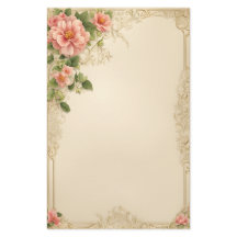 ピンクエレガントのフローラのアイボリー背景