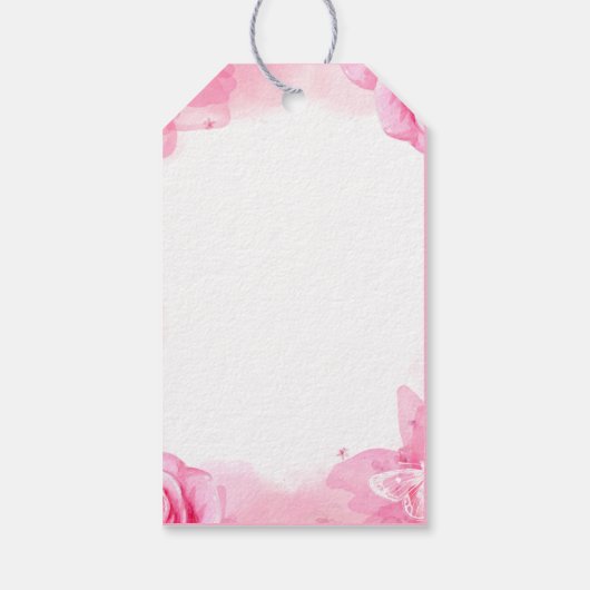 ピンクエレガントのフローラの水の色ありがとうござ結婚う ギフトタグ (裏面)