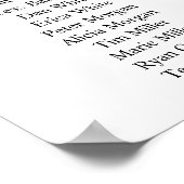 ピンクエレガントのフローラの結婚座席表 ポスター (角)