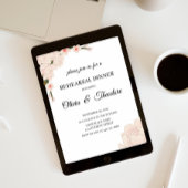 ピンクエレガントのフローラの花のリハーサルディナー 招待状